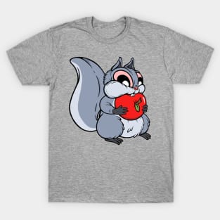 Squirrels Love Apples (grey) T-Shirt